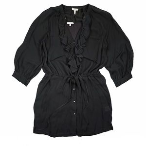 JOIE Size S 100% Silk Tie Waist Dress in Black